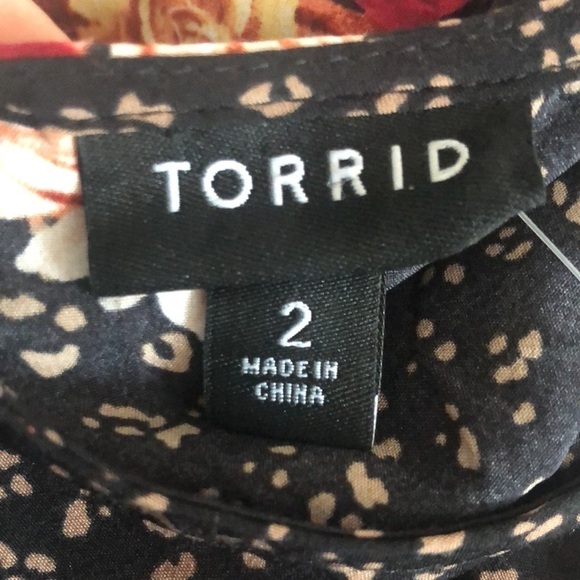 Torrid Floral Chablis 3/4 Corset Crop Blouse Plus 2X/ 18-20 Career Date Night - Picture 8 of 9